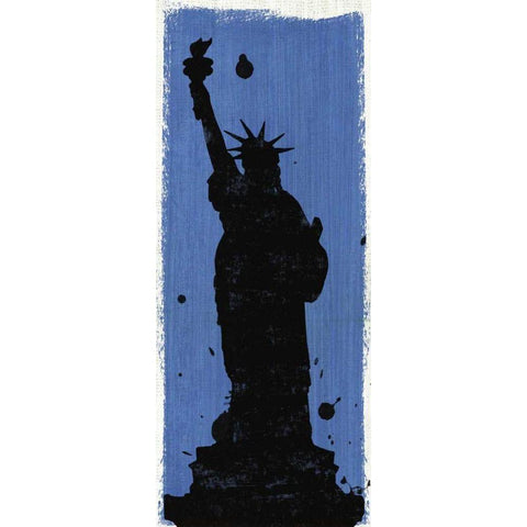 New York City Life Statue of Liberty Gold Ornate Wood Framed Art Print with Double Matting by Mullan, Michael