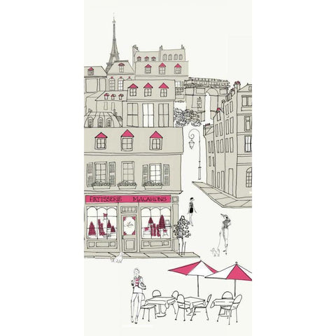 World Cafe V Paris II Pink v.2 Gold Ornate Wood Framed Art Print with Double Matting by Tillmon, Avery