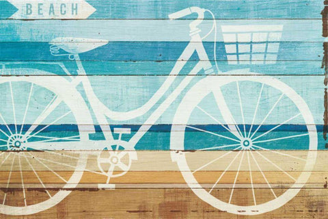 Beachscape Cruiser I White Modern Wood Framed Art Print with Double Matting by Mullan, Michael