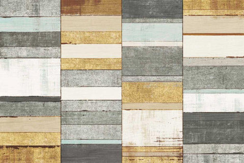Beachscape I Gold Neutral White Modern Wood Framed Art Print with Double Matting by Mullan, Michael
