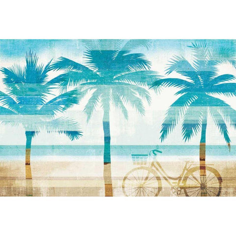 Beachscape Palms I Black Modern Wood Framed Art Print with Double Matting by Mullan, Michael