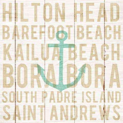 Bon Voyage Anchor Black Modern Wood Framed Art Print by Mullan, Michael