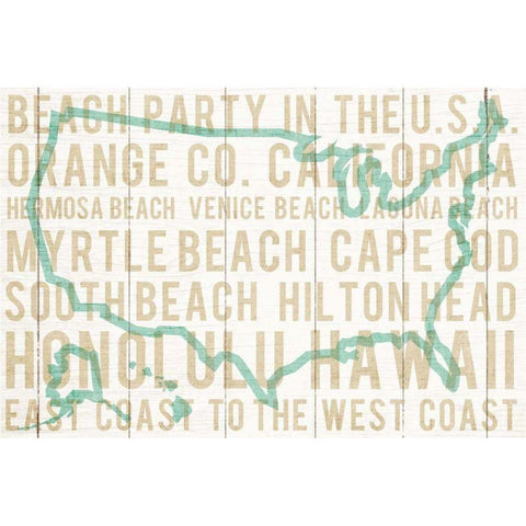 Bon Voyage USA Black Modern Wood Framed Art Print with Double Matting by Mullan, Michael