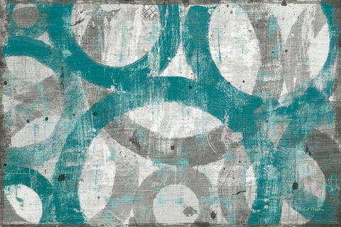 Industrial I Teal White Modern Wood Framed Art Print with Double Matting by Mullan, Michael