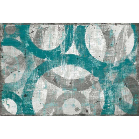Industrial I Teal Gold Ornate Wood Framed Art Print with Double Matting by Mullan, Michael