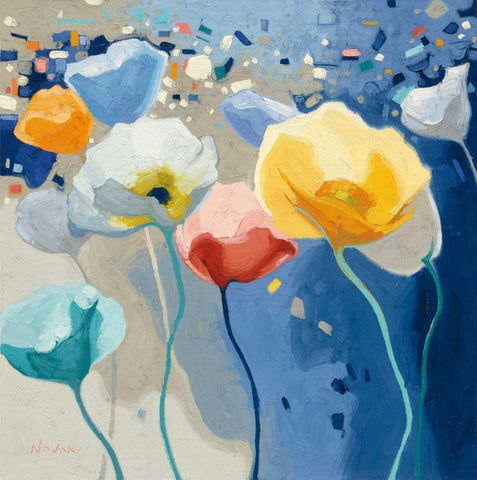 Bleusy White Modern Wood Framed Art Print with Double Matting by Novak, Shirley