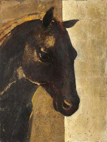 Trojan Horse I Gold Black Ornate Wood Framed Art Print with Double Matting by Hristova, Albena