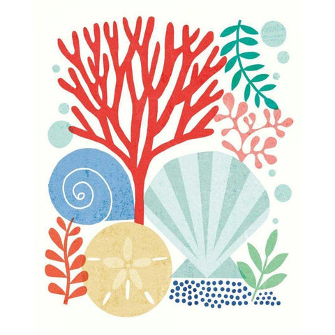 Under Sea Treasures V Black Modern Wood Framed Art Print with Double Matting by Mullan, Michael