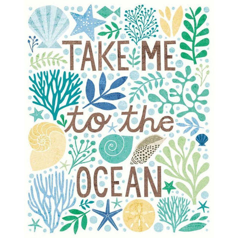 Under Sea Treasures IV Sea Glass Gold Ornate Wood Framed Art Print with Double Matting by Mullan, Michael