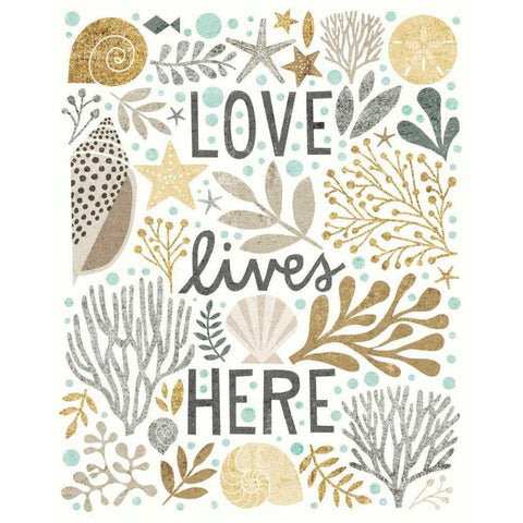 Under Sea Treasures II Gold Neutral Black Modern Wood Framed Art Print with Double Matting by Mullan, Michael