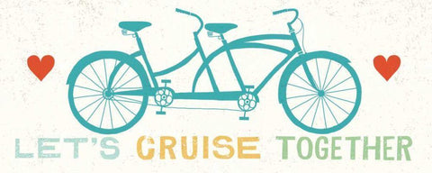 Lets Cruise Together II White Modern Wood Framed Art Print with Double Matting by Mullan, Michael