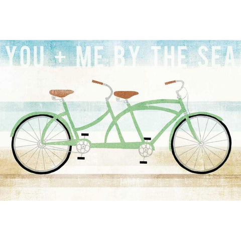 Beach Cruiser Tandem Black Modern Wood Framed Art Print by Mullan, Michael