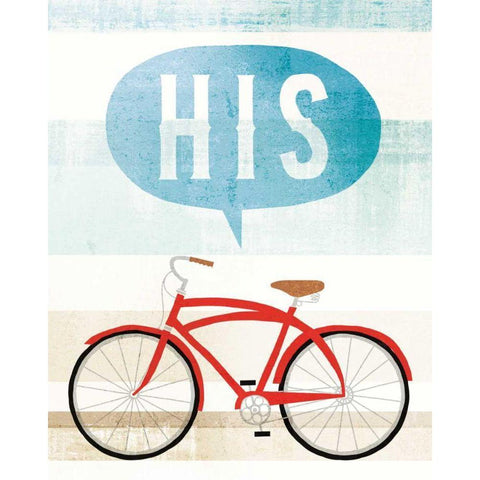 Beach Cruiser His II Black Modern Wood Framed Art Print with Double Matting by Mullan, Michael