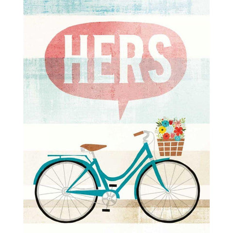 Beach Cruiser Hers II Gold Ornate Wood Framed Art Print with Double Matting by Mullan, Michael
