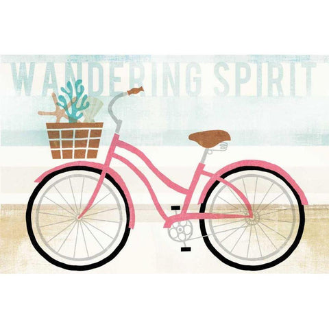 Beach Cruiser Girls I Black Modern Wood Framed Art Print with Double Matting by Mullan, Michael