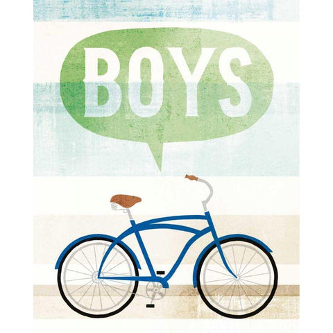 Beach Cruiser Boys II Gold Ornate Wood Framed Art Print with Double Matting by Mullan, Michael