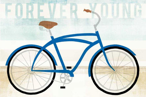 Beach Cruiser Boys I White Modern Wood Framed Art Print with Double Matting by Mullan, Michael