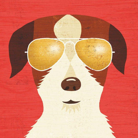 Beach Bums Terrier I Gold Ornate Wood Framed Art Print with Double Matting by Mullan, Michael