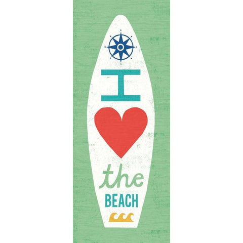Beach Bums Surf Board II Gold Ornate Wood Framed Art Print with Double Matting by Mullan, Michael