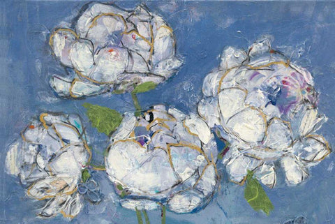 Vase of Peonies Crop White Modern Wood Framed Art Print with Double Matting by Day, Kellie
