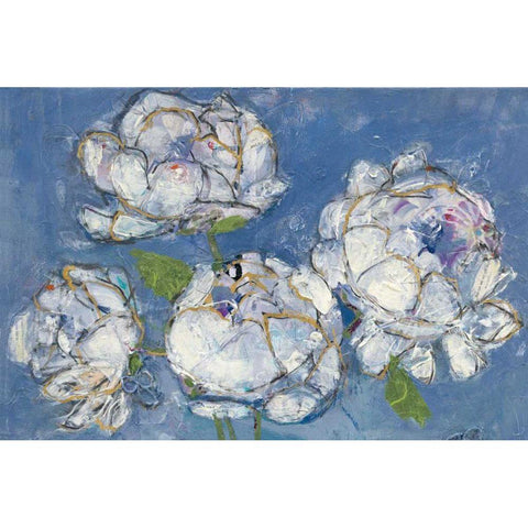 Vase of Peonies Crop Black Modern Wood Framed Art Print by Day, Kellie