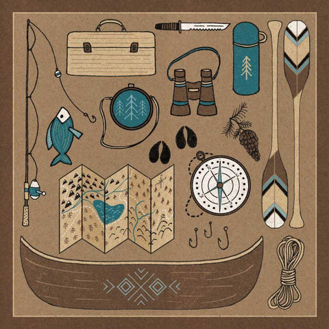 The Great Outdoors VI Black Modern Wood Framed Art Print with Double Matting by Marshall, Laura