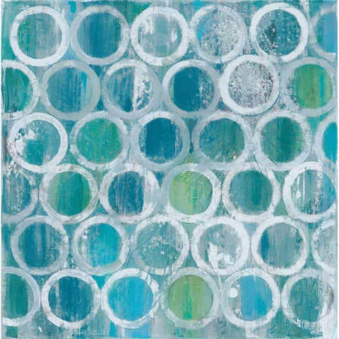 Stack of Tubes Blue White Modern Wood Framed Art Print by Hristova, Albena