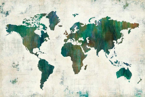 Discover the World White Modern Wood Framed Art Print with Double Matting by Melissa, Averinos