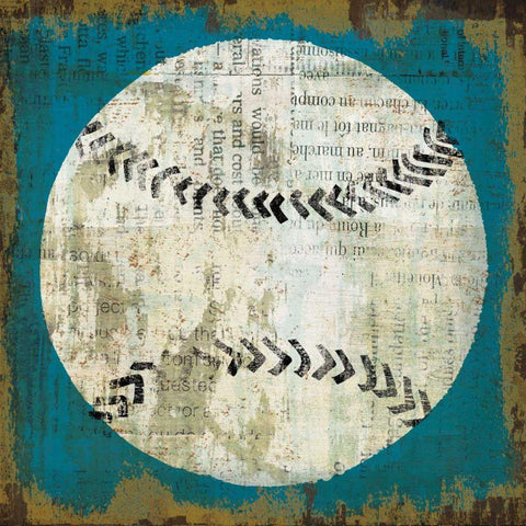 Ball I on Blue White Modern Wood Framed Art Print by Mullan, Michael