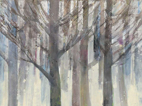 Forest Light White Modern Wood Framed Art Print with Double Matting by Hristova, Albena