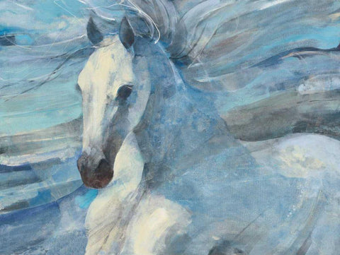 Poseidon Indigo Black Ornate Wood Framed Art Print with Double Matting by Hristova, Albena