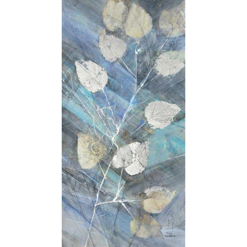 Silver Leaves II Gold Ornate Wood Framed Art Print with Double Matting by Albena, Hristova