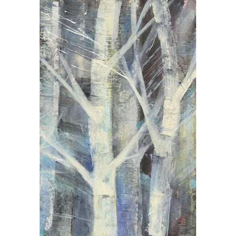 Winter Birches II White Modern Wood Framed Art Print by Hristova, Albena