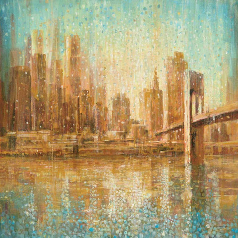 Champagne City Black Ornate Wood Framed Art Print with Double Matting by Danhui, Nai