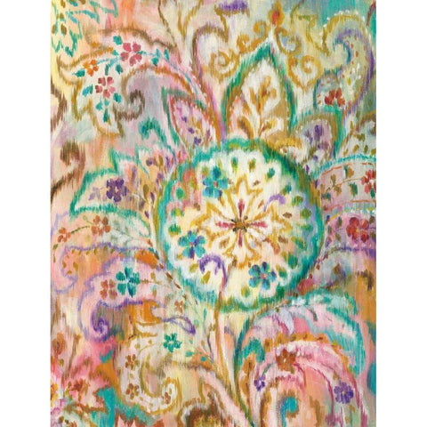 Boho Paisley I Gold Ornate Wood Framed Art Print with Double Matting by Nai, Danhui