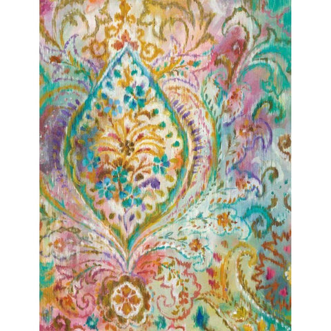 Boho Paisley II Gold Ornate Wood Framed Art Print with Double Matting by Nai, Danhui