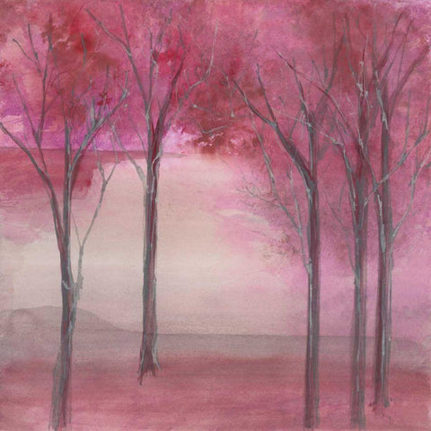 Under the Trees White Modern Wood Framed Art Print with Double Matting by Paschke, Chris