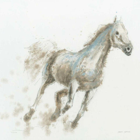 Stallion I White Modern Wood Framed Art Print by Wiens, James