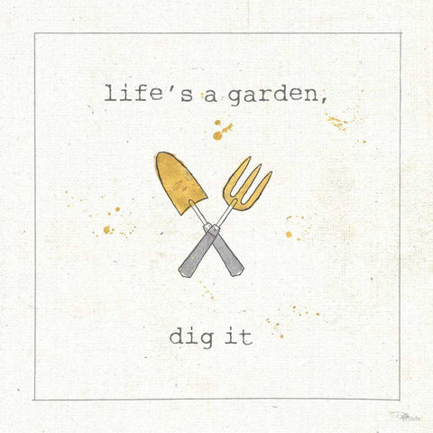 Garden Notes II White Modern Wood Framed Art Print with Double Matting by Pela Studio