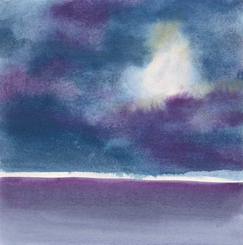 The Clouds I White Modern Wood Framed Art Print with Double Matting by Paschke, Chris