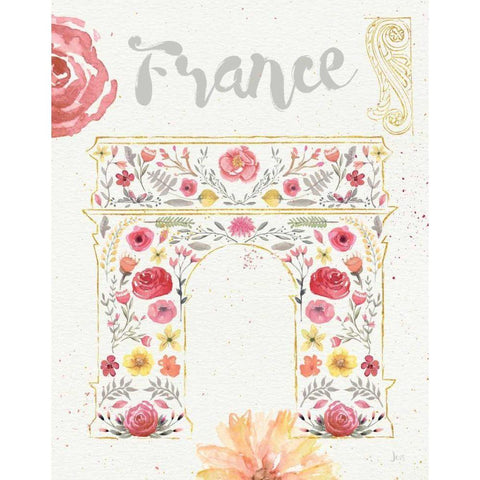Paris Blooms II Gold Ornate Wood Framed Art Print with Double Matting by Aiken, Jess
