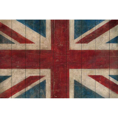 Union Jack Gold Ornate Wood Framed Art Print with Double Matting by Tillmon, Avery