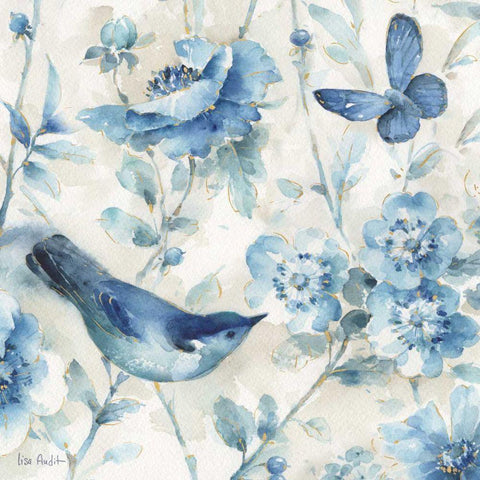 Indigold XI Black Ornate Wood Framed Art Print with Double Matting by Audit, Lisa