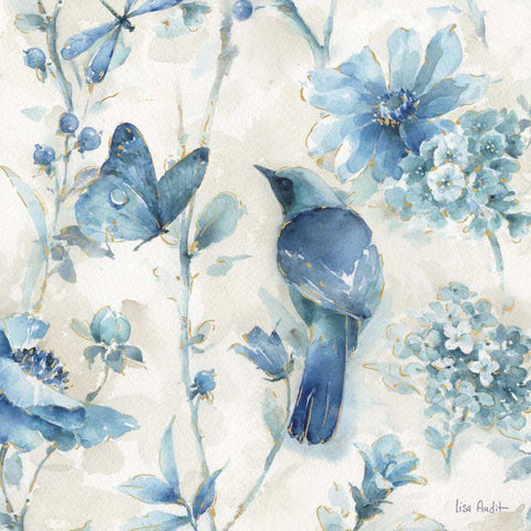 Indigold XII Black Modern Wood Framed Art Print with Double Matting by Audit, Lisa