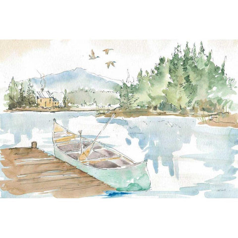 Lakehouse I Black Modern Wood Framed Art Print with Double Matting by Tavoletti, Anne