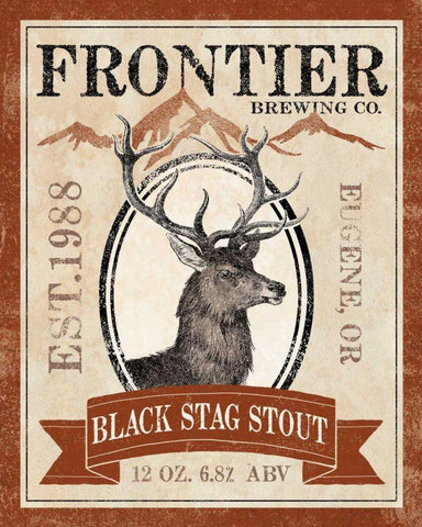 Frontier Brewing I Black Ornate Wood Framed Art Print with Double Matting by Marshall, Laura