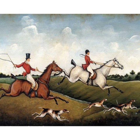 The Hunt Crop White Modern Wood Framed Art Print by Brown, David Carter