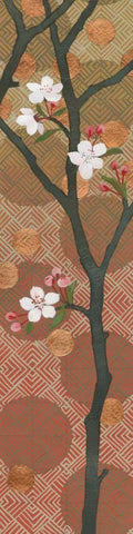 Cherry Blossoms Panel II Crop White Modern Wood Framed Art Print with Double Matting by Lovell, Kathrine