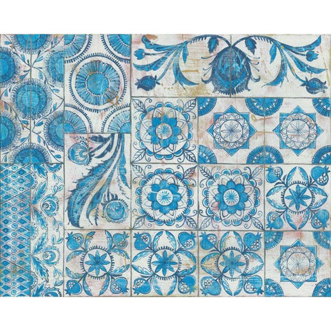 Istanbul Tiles Gold Ornate Wood Framed Art Print with Double Matting by Lovell, Kathrine