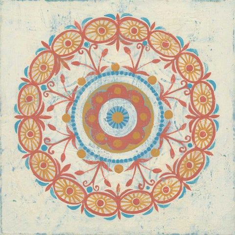 Lakai Circle I White Modern Wood Framed Art Print with Double Matting by Lovell, Kathrine